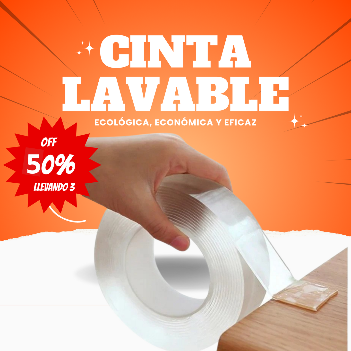¡OFERTA EXCLUSIVA! Cinta Doble Faz Ecológica, Económica y Eficaz
