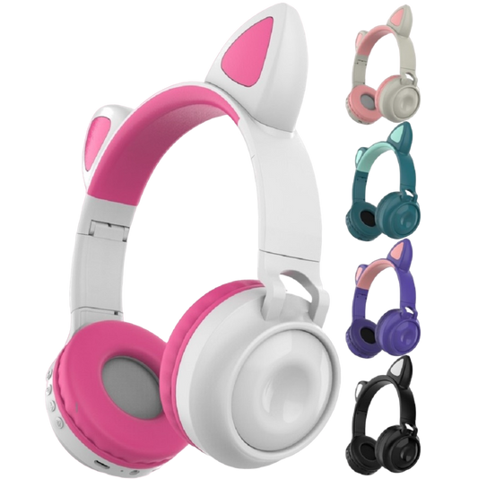 Super Audífonos de Gato  BLUETOOTH LED Z